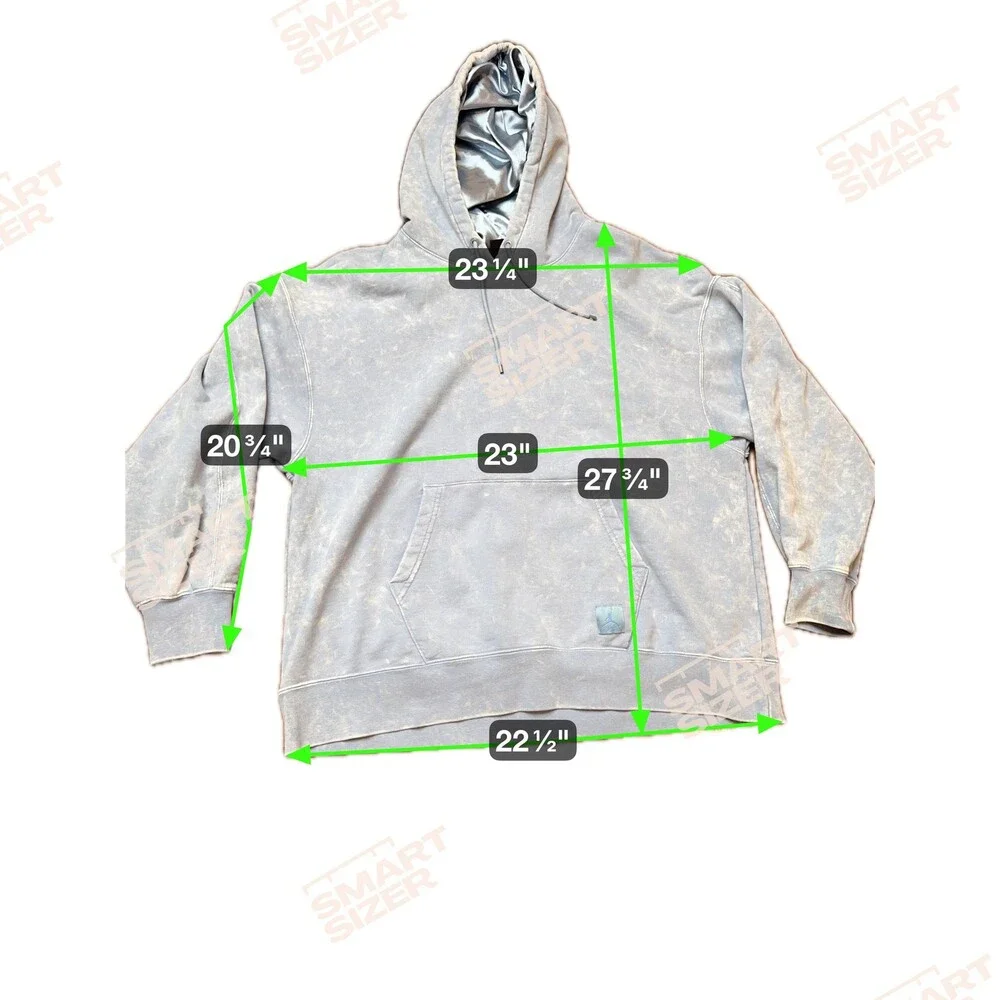 Jordan Hoodie Mens Small Blue Acid Wash Satin Lined Hood Jumpman FN5738-436